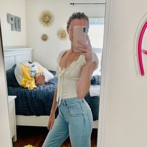 Cream milk maid body suit